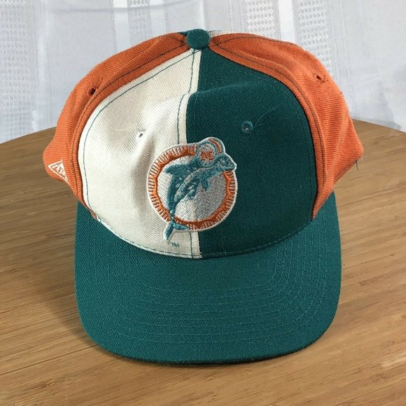 Vintage Apex One '90's Miami Dolphins spilt Color Block snapback hat Ballcap - Picture 10 of 10